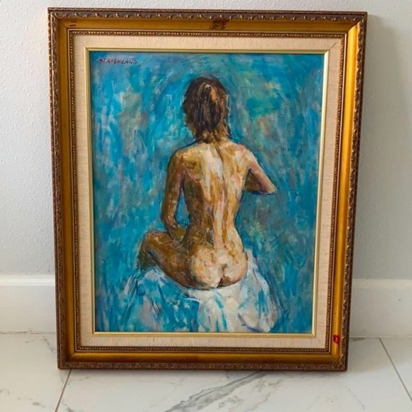 original Oil Painting Thomas Strickland lady portrait